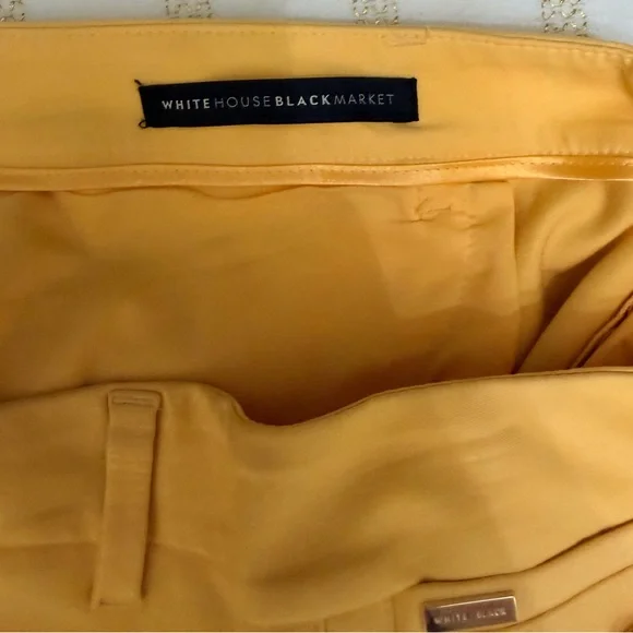 White House Black Market Slim Ankle Pants Yellow Size 4 Stretch - Picture 4 of 9